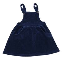 Tmavomodré žebrované sametové šaty Nutmeg