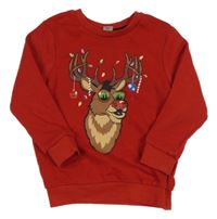 Červená mikina se sobem Tu