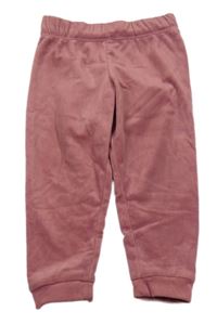 Starorůžové plyšové tepláky lupilu