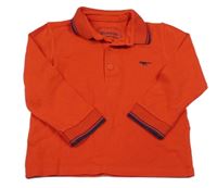 Červené mikinotriko s dinosaurem a límečkem Bluezoo