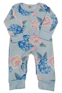 Světlemodrý overal s růžemi 