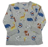 Šedá melírovaná mikina se zvířátky orsolino