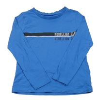 Modré triko s nápisy a pruhy George