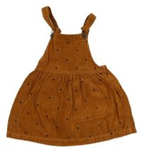 Hnědé manšestrové šaty s hvězdičkami ZARA