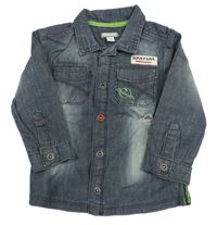 Tmavomodrá riflová košile s planetami ORCHESTRA