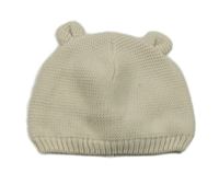 Světlebéžová pletená čepice s oušky C&A