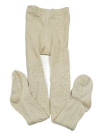 Světlebéžovo-smetanové vzorované punčocháče H&M