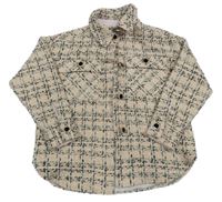 Světlebéžovo-černo-světlerůžová košilová bunda RIVER ISLAND