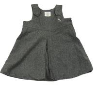 Tmavošedé melírované vlněné šaty s výšivkou H&M