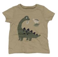 Béžové tričko s dinosaury C&A
