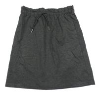 Tmavošedá melírovaná paper bag sukně