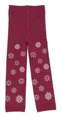 Vínové thermo punčochové legíny s vločkami Ergee