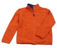 Červená fleecová propínací mikina s nášivkou St. Bernard