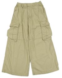 Béžové cargo plátěné kalhoty H&M