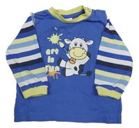 Safírovo-pruhovano-žluté triko s kravičkou C&A