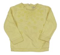 Žlutá mikina s 3D květy F&F