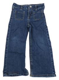 Modré wide leg waist rifle H&M