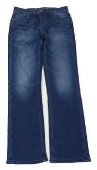 Tmavomodré straight teplákové rifle Denim Co.
