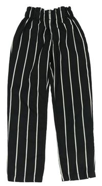 Černo-bílé pruhované kalhoty Shein 