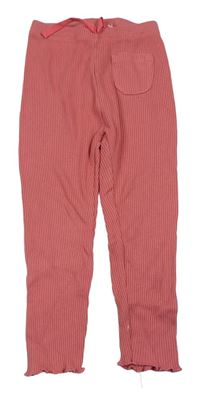 Růžové žebrované lehké tepláky s kapsičkou Zara