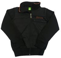 Černá šusťákovo/tepláková propínací mikina s kapucí Hugo Boss