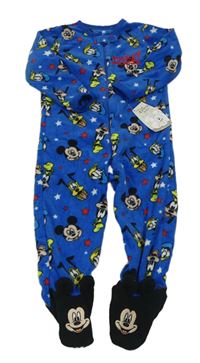 Modrý fleecový overal s Mickeym a hvězdami Primark