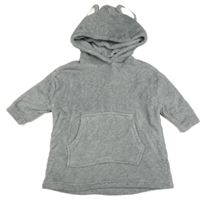 Šedá chlupatá oversize mikina s kapucí s oušky - koala zn. M&S