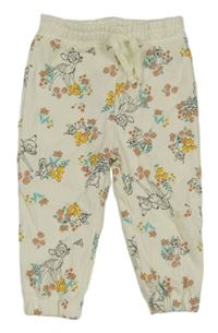 Krémové květované tepláky s Bambim a Thumperem Primark