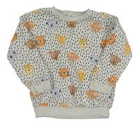 Světlešedá melírovaná vzorovaná mikina se zvířaty M&S