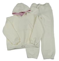 2set - Smetanová vzorovaná mikina s kapucí + tepláky Kids