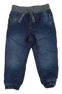 Modré cuff rifle s úpletovým pasem F&F