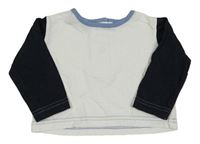 Bílo-tmavomodré triko