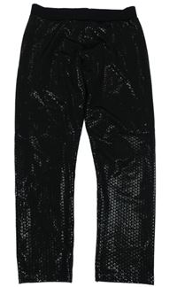 Černé vzorované třpytivé legíny Next