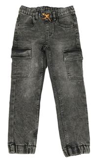 Tmavošedé teplákové cargo cuff rifle Kiki&Koko