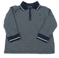 Tmavomodrá vzorovaná polo mikina George