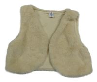 Béžová kožešinová podšitá crop vesta Topolino