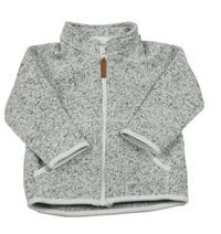 Světlešedá melírovaná pletená propínací mikina H&M