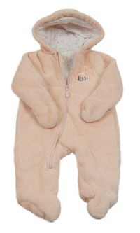 Růžová chlupatá zateplená kombinéza s králíkem a kapucí Cool Club