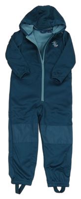 Petrolejová softshellová kombinéza s dinosaurem a kapucí Lupilu