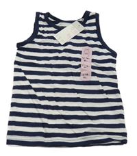 Nové - Tmavomodro-bílé pruhované tílko Primark