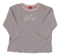 Růžovo-šedé pruhované triko s nápisem Esprit