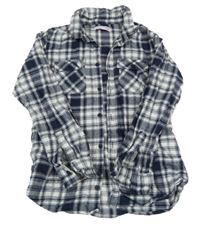 Tmavomodro-bílá kostkovaná košile