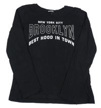 Černé triko s nápisem Page One Young