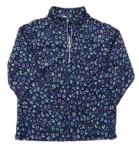 Tmavomodrá vzorovaná fleecová funkční mikina Mountain Warehouse