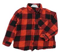 Červeno-černá kostkovaná košile H&M