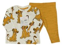 Nové - 2set - Smetanové triko se Simbou - Lví král + okrové melírované legíny Disney