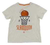 Bílé tričko s basketbalovým míčem
