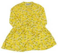 Žluté květované lehké šaty Alive