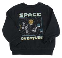 Černá mikina s planetami zn. Primark