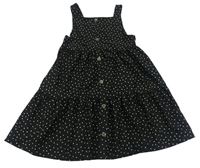 Černé puntíkaté šaty s knoflíky zn. Primark